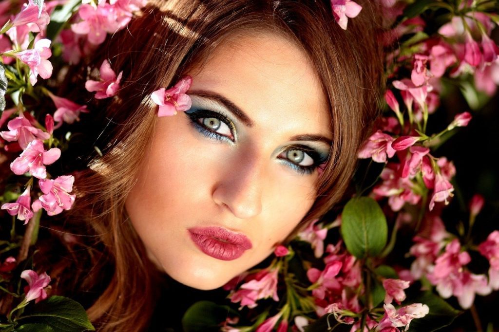 girl, flowers, pink
