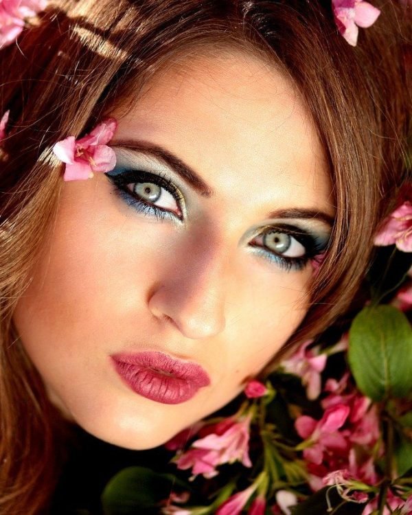girl, flowers, pink