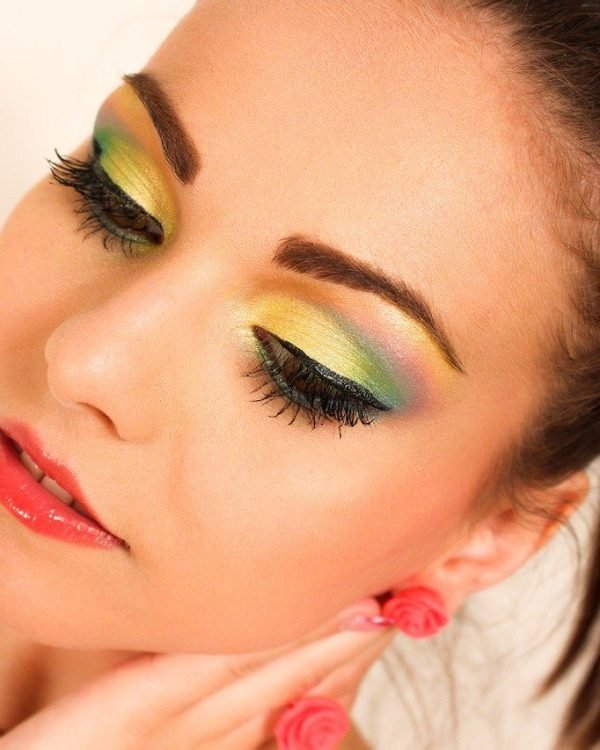 young woman, makeup, model